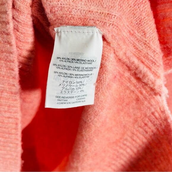 J. Crew Supersoft Yarn Side Split Peach Turtleneck Sweater Wool Alpaca XXS H4131 - Picture 8 of 13